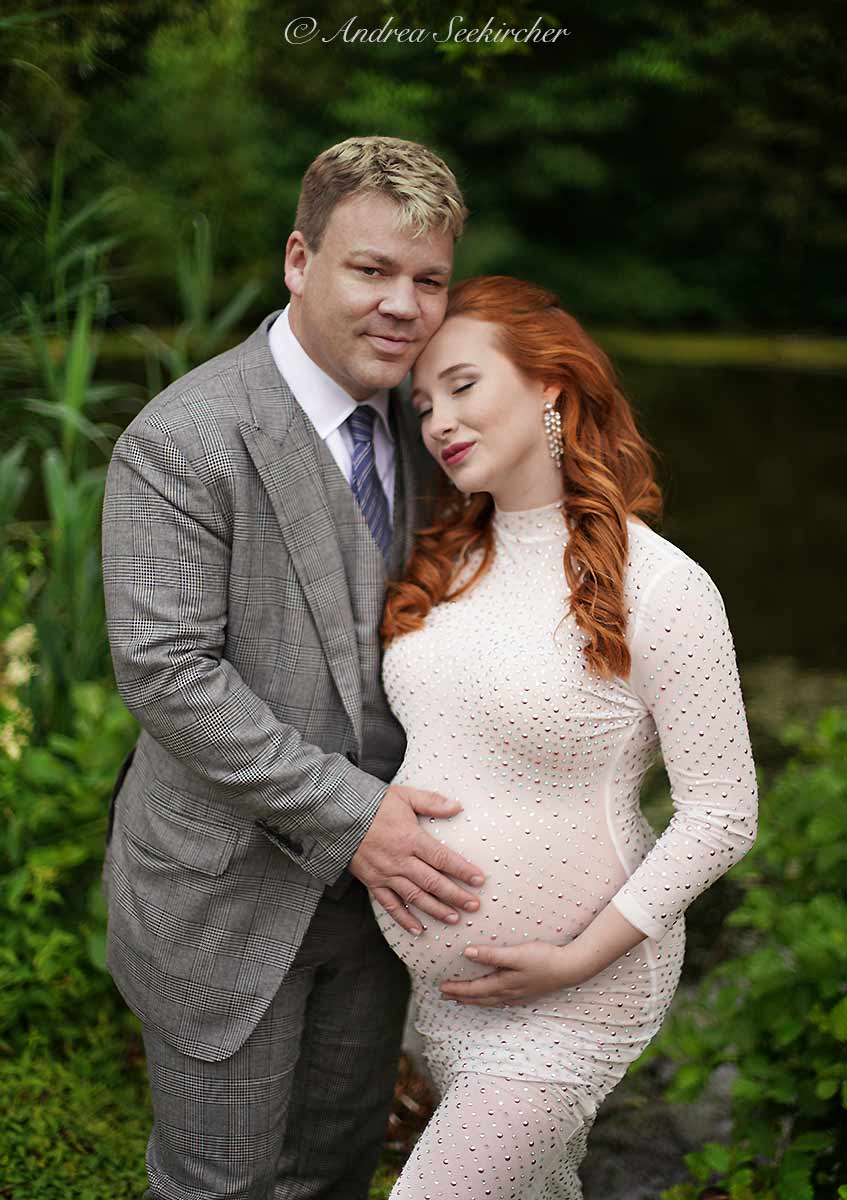 Babybauch-Fotoshooting-Düsseldorf mit Vater, Paare